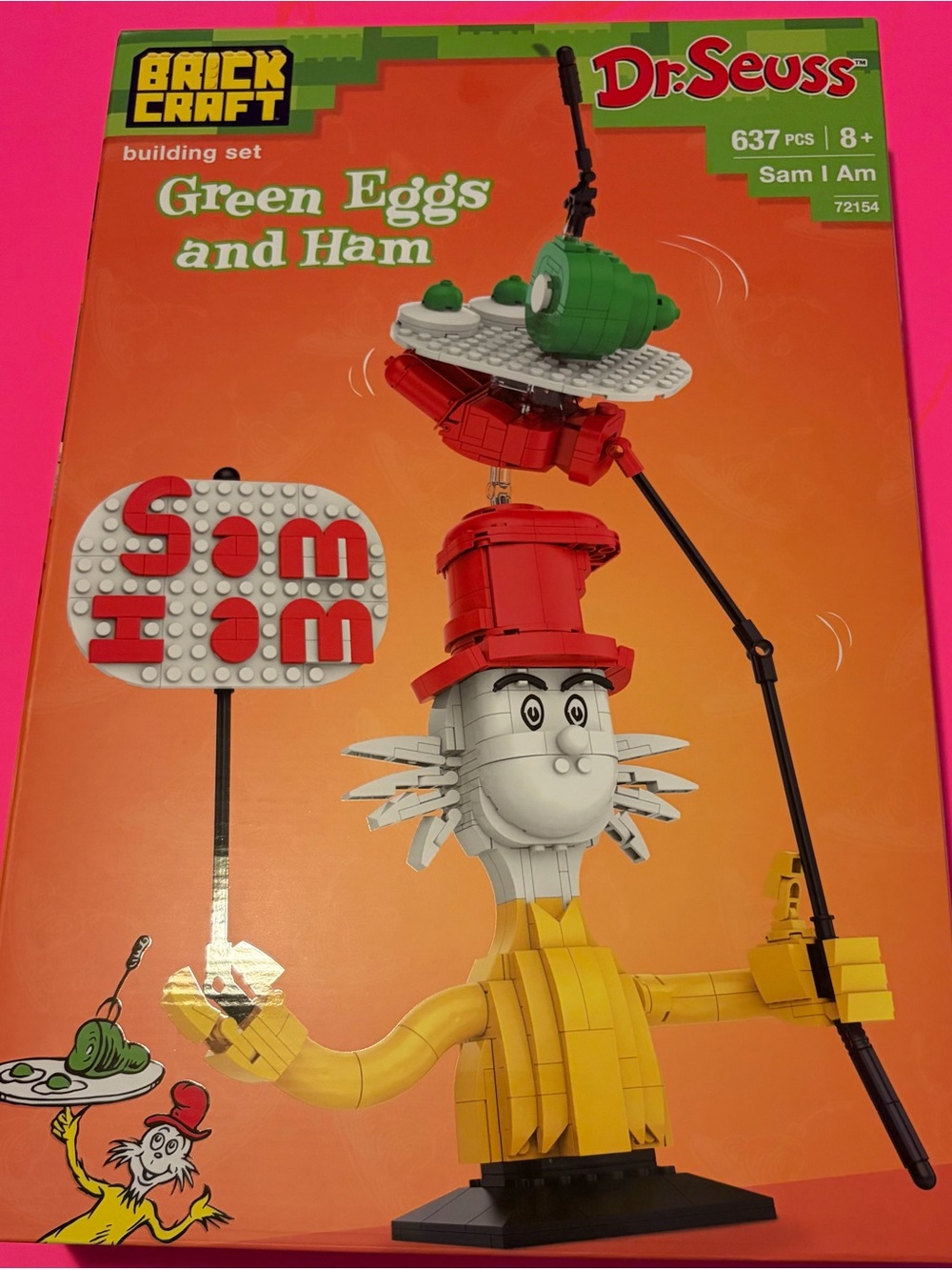 Dr. Seuss Yellow, Red, Green Brick Craft Figure ββ Green Eggs and Ham